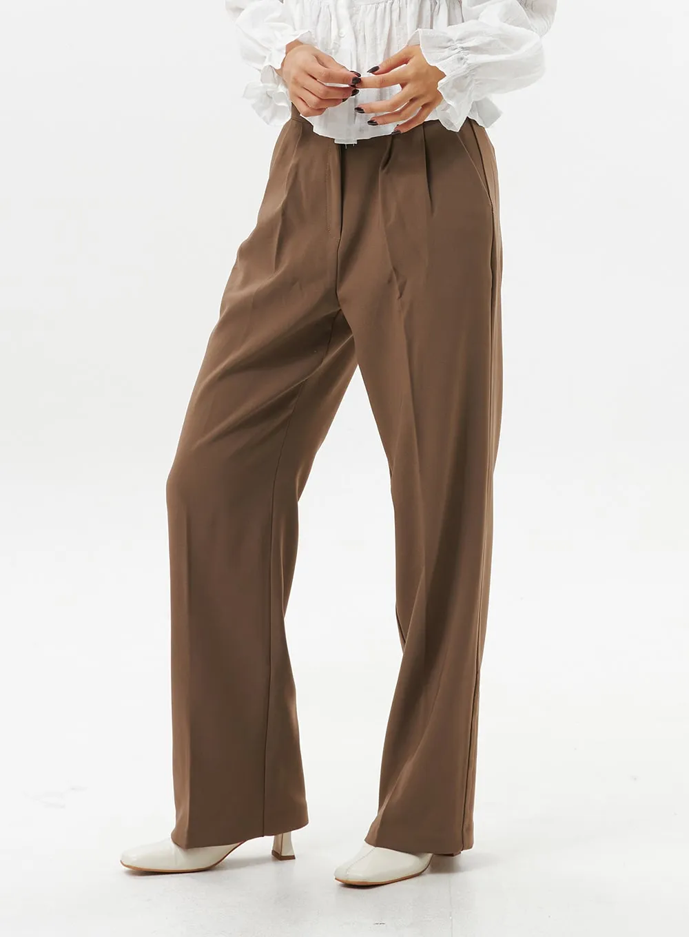 Pintuck Tailored Pants OO312 sold by Lewkin product image thumbnail 5