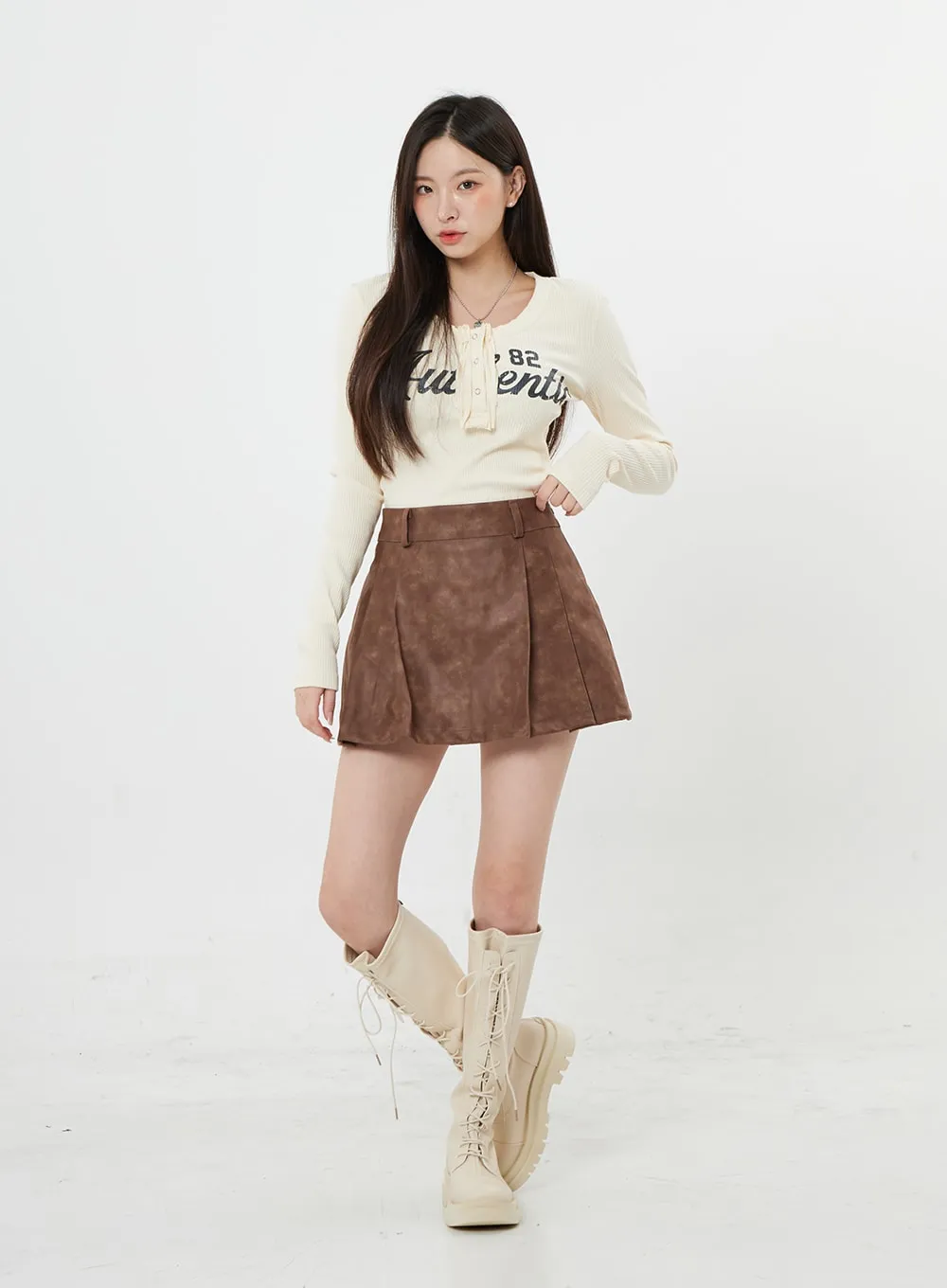 Thick Platform Lace-Up High Boots BO25 sold by Lewkin product image thumbnail 4