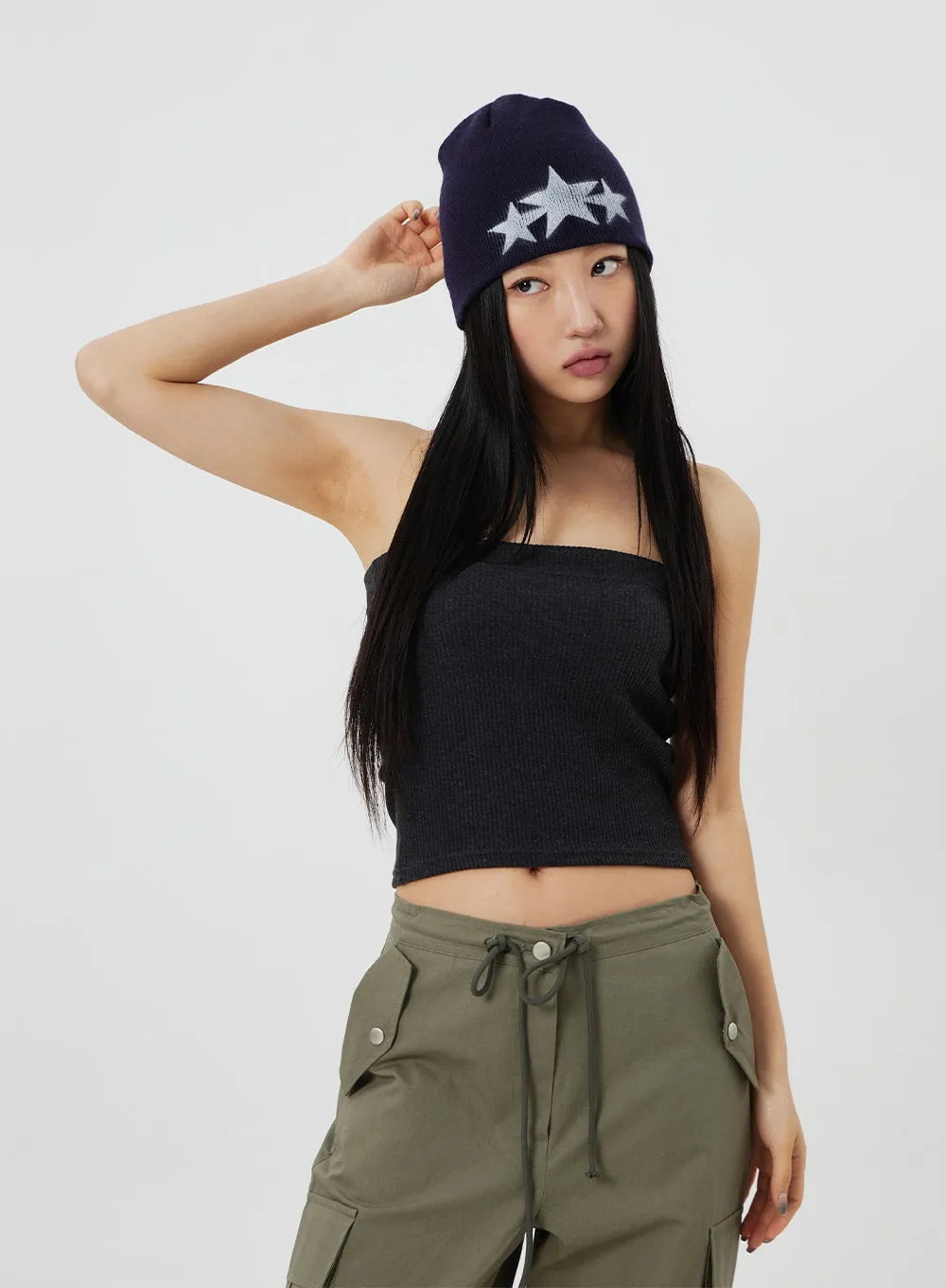 Ribbed Knit Tube Top CF323 sold by Lewkin product image thumbnail 5