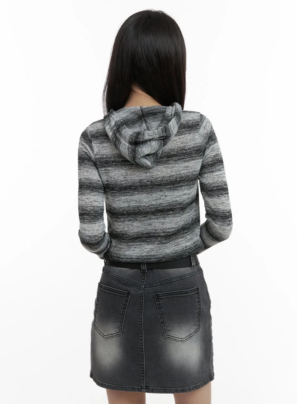 Gradient Stripe Crop Hoodie CA426 sold by Lewkin product image thumbnail 5