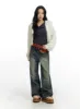 Cable Knit Zippered Hooded Cardigan CF416 sold by Lewkin