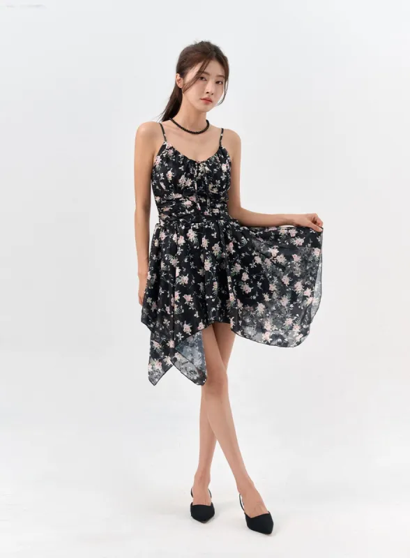 Retro Floral Mini Dress IO311 sold by Lewkin