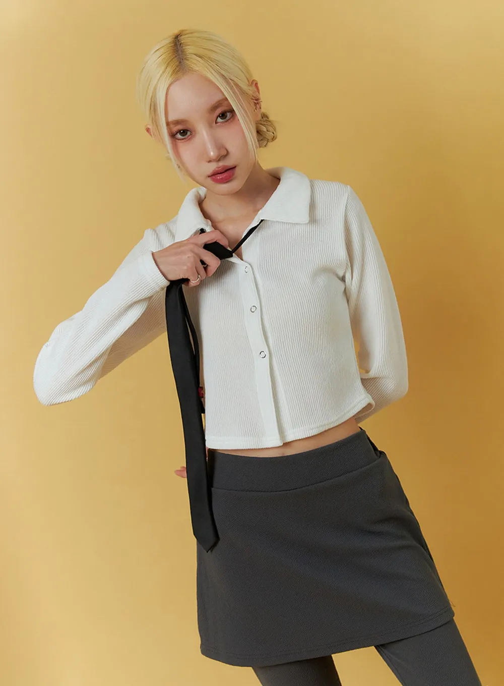 Collar Button Cardigan IF408 sold by Lewkin product image thumbnail 2