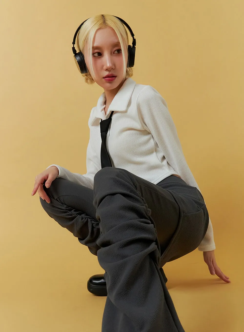 Collar Button Cardigan IF408 sold by Lewkin