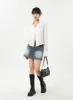 Blue Denim Mini Skirt CA327 sold by Lewkin