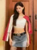 Blue Denim Mini Skirt CA327 sold by Lewkin