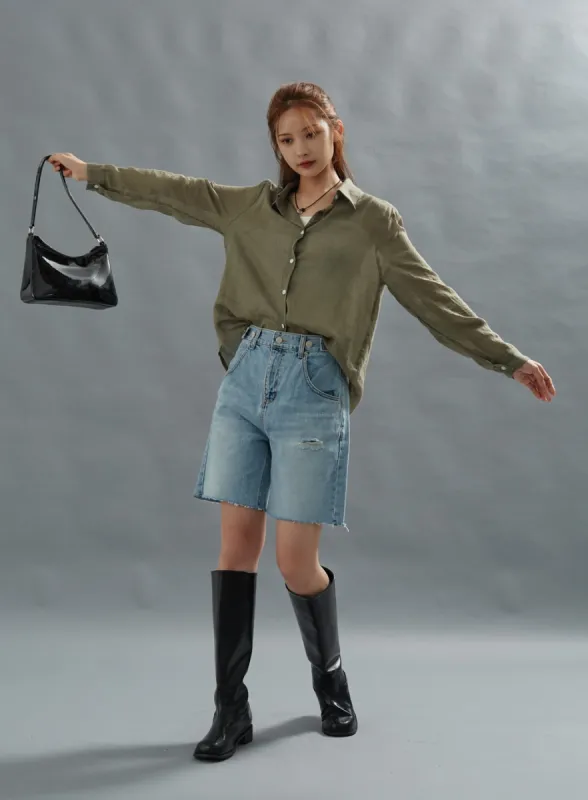 Cutting Short Denim Pants CG01 sold by Lewkin