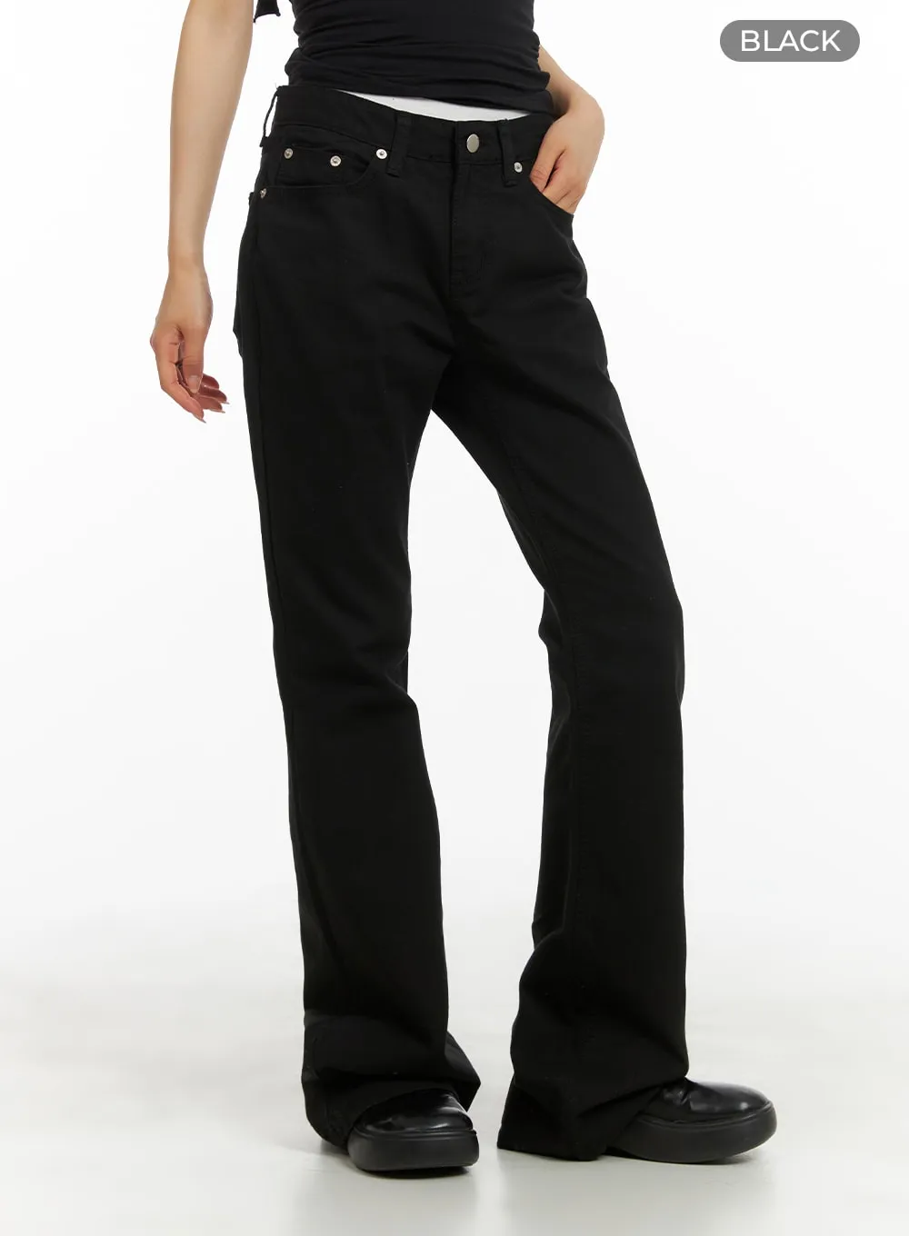 Solid Bootcut Pants CA408 sold by Lewkin product image thumbnail 5