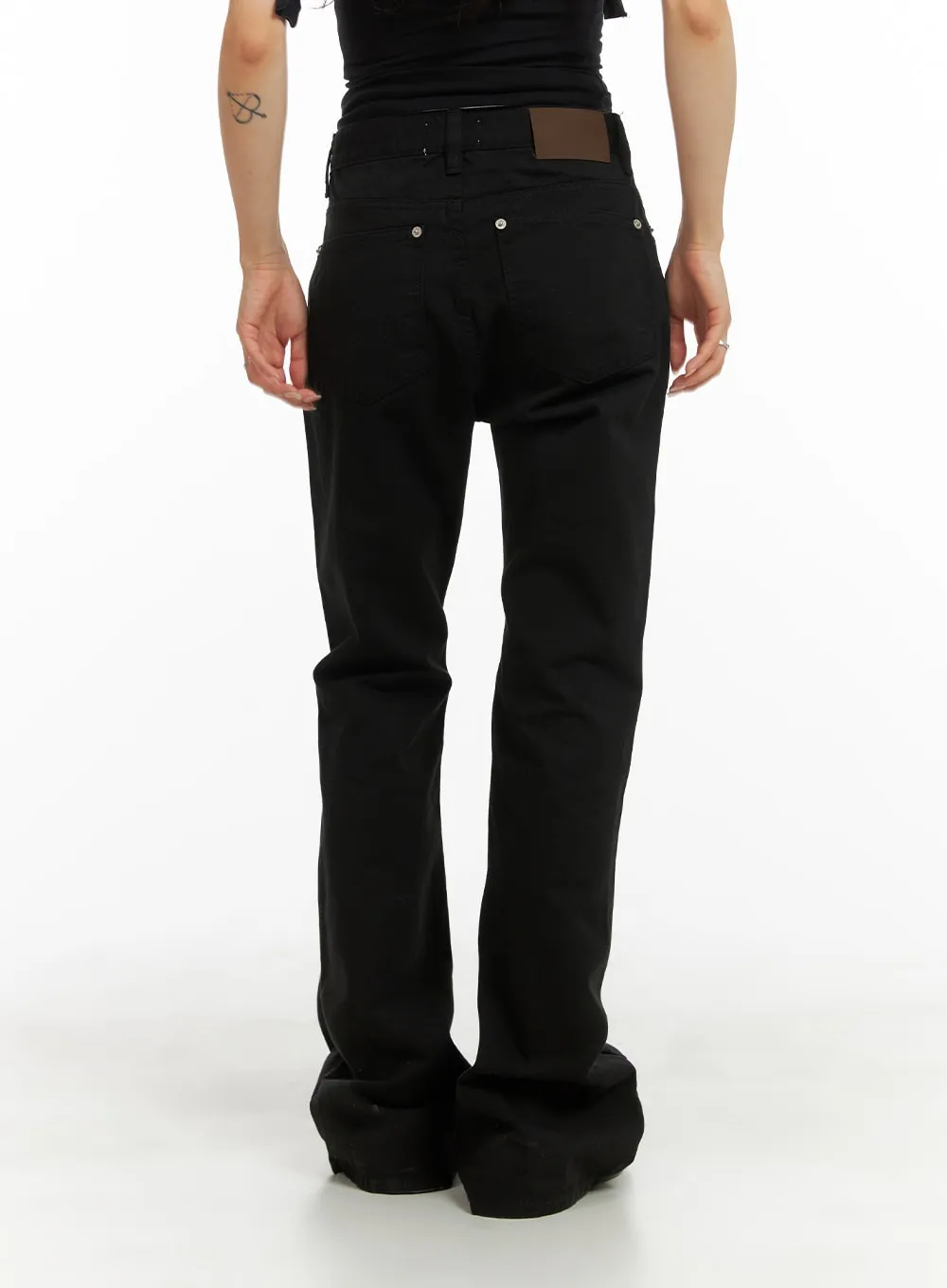 Solid Bootcut Pants CA408 sold by Lewkin product image thumbnail 4