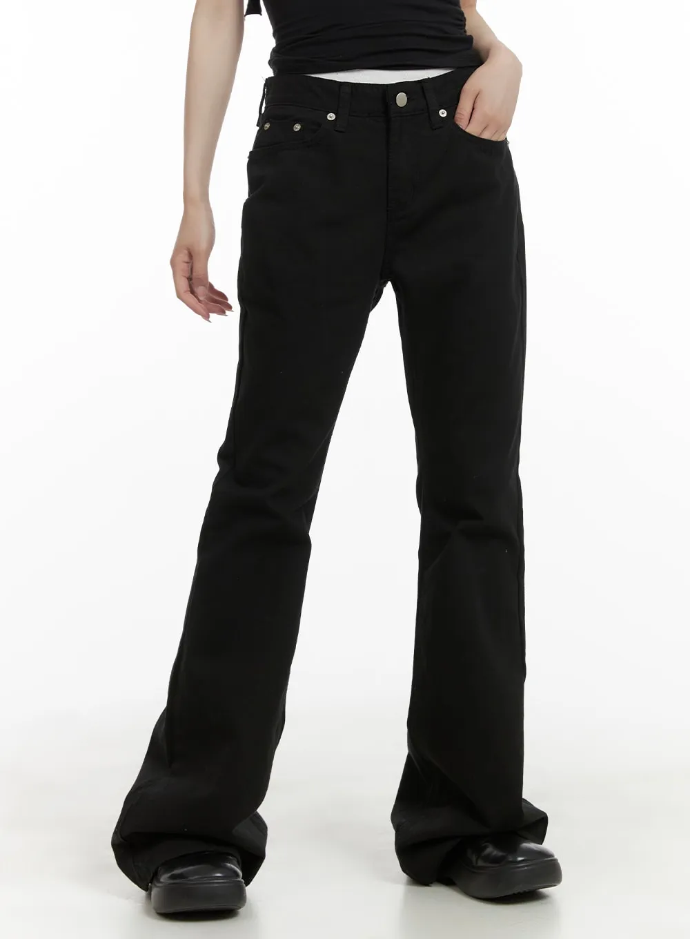Solid Bootcut Pants CA408 sold by Lewkin
