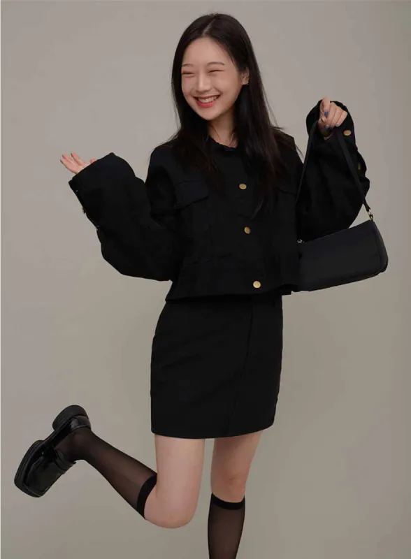 Cotton Cropped Jacket F17 sold by Lewkin