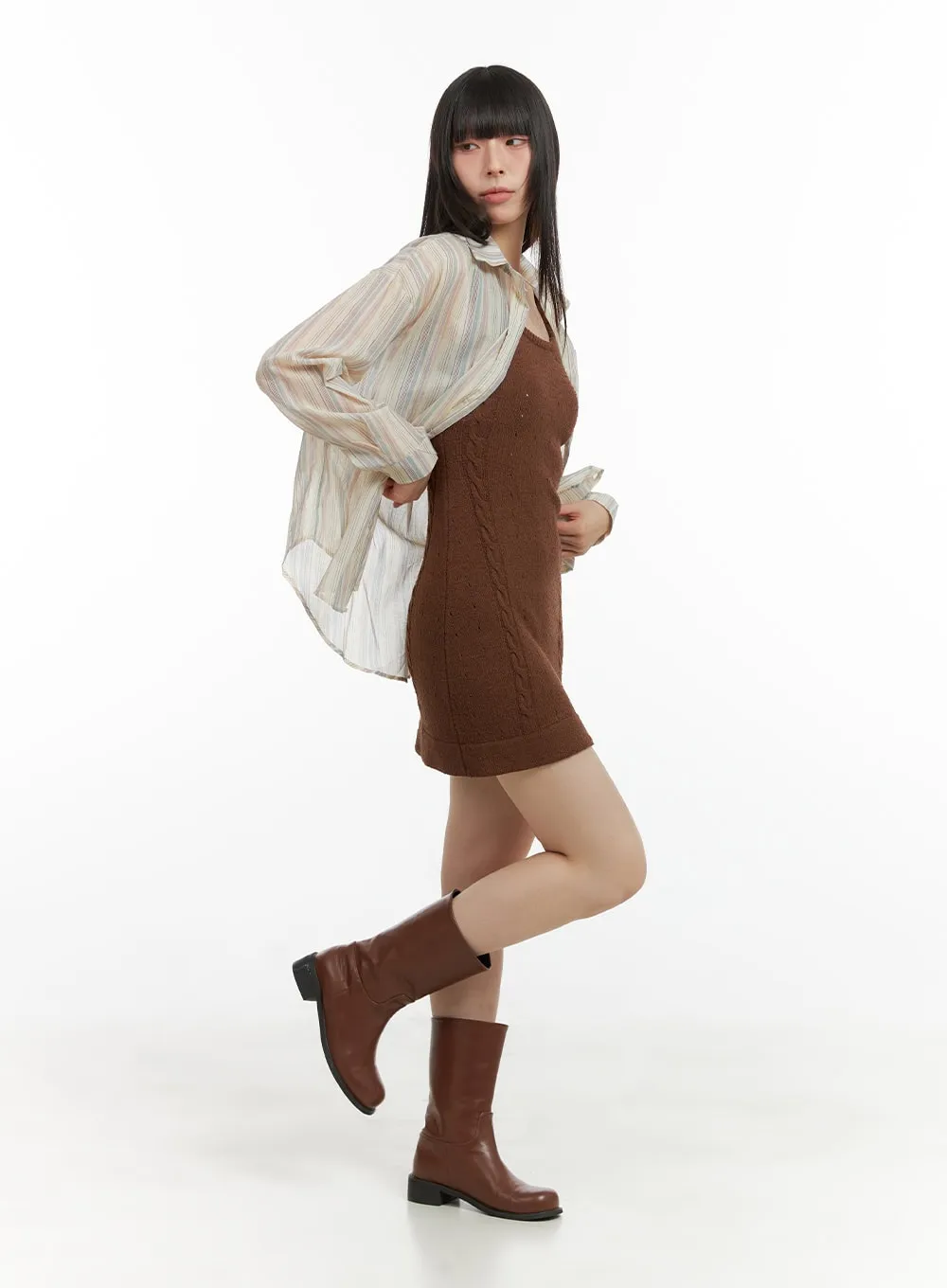 Cotton Stripe Button-Up Blouse CL422 sold by Lewkin product image thumbnail 3