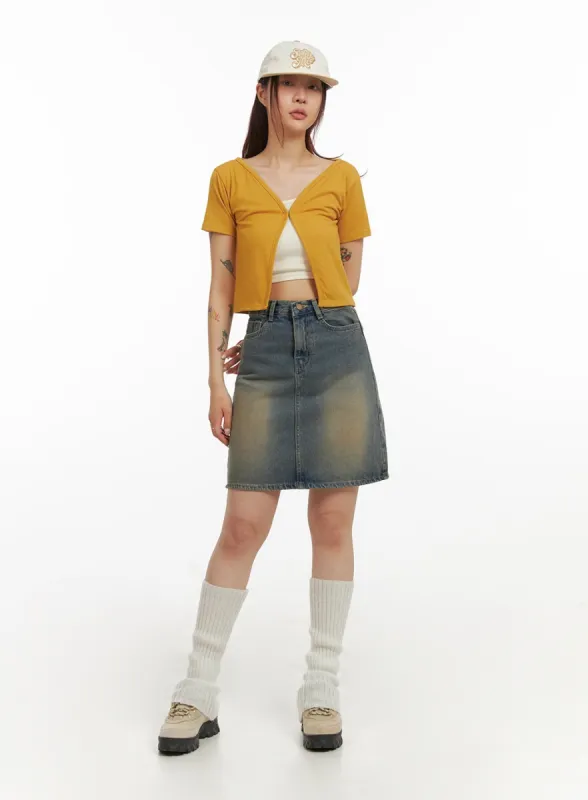 Denim Midi Skirt IY410 sold by Lewkin