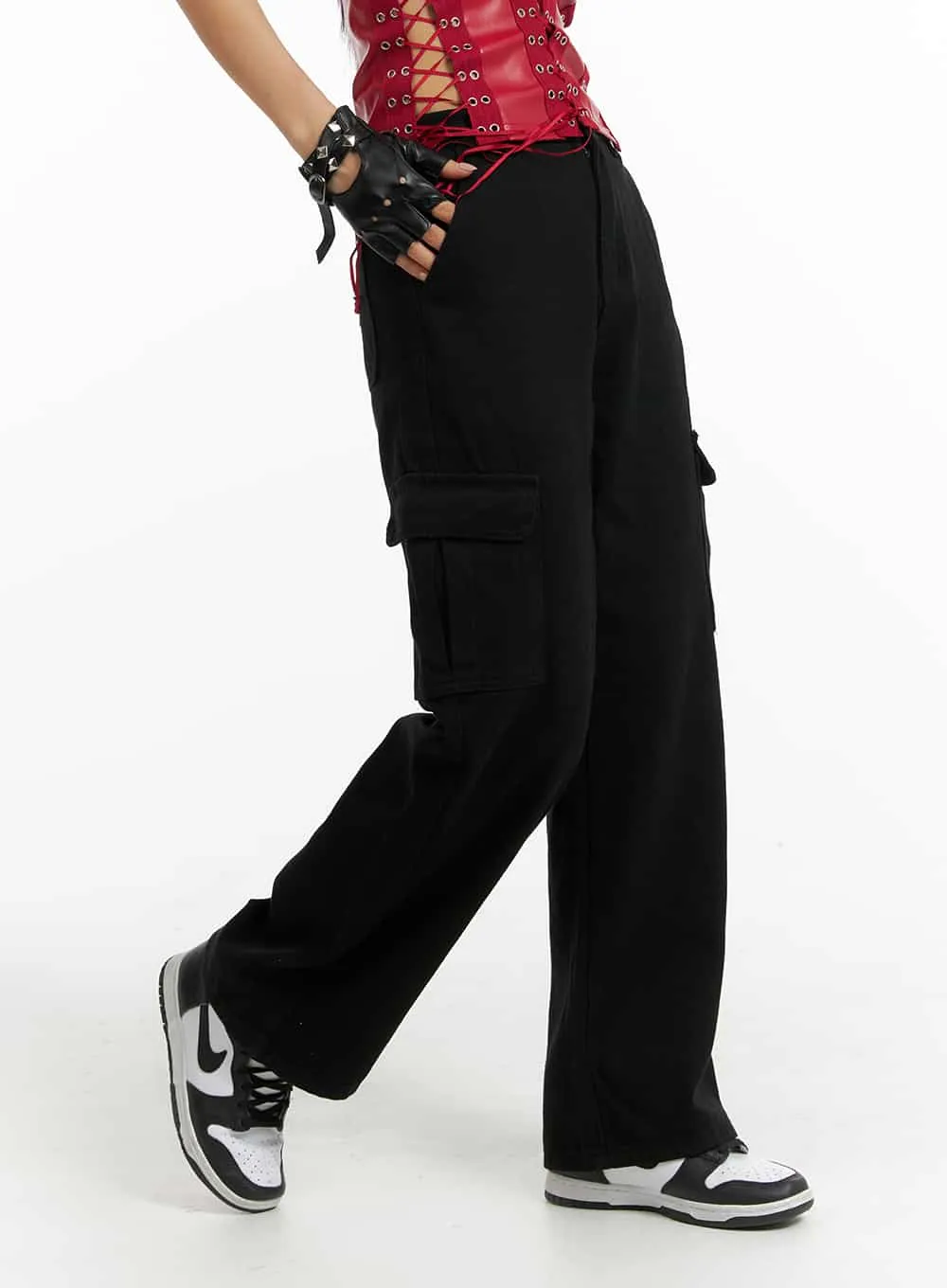 Cargo Wide Leg Pants IM405 sold by Lewkin product image thumbnail 2
