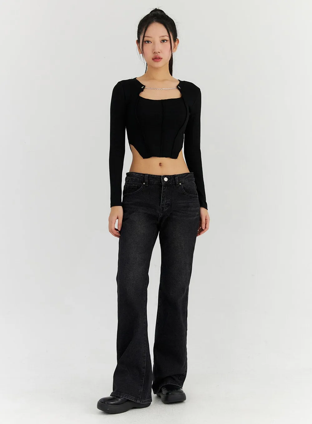 Washed Bootcut Jeans CN315 sold by Lewkin