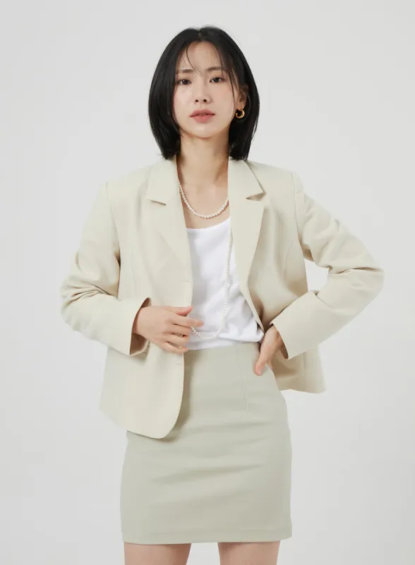 Button Blazer Jacket OM306 sold by Lewkin