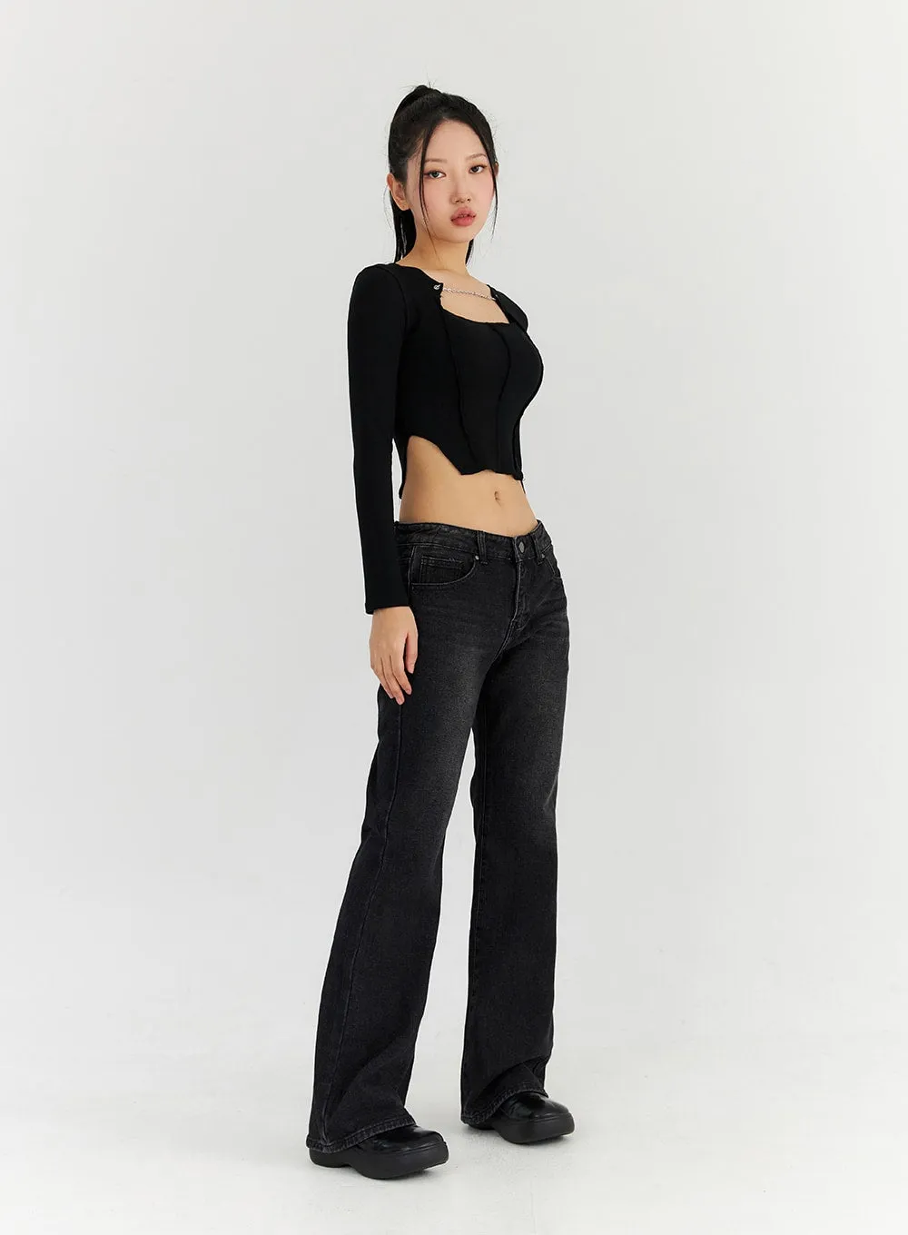 Washed Bootcut Jeans CN315 sold by Lewkin product image thumbnail 3