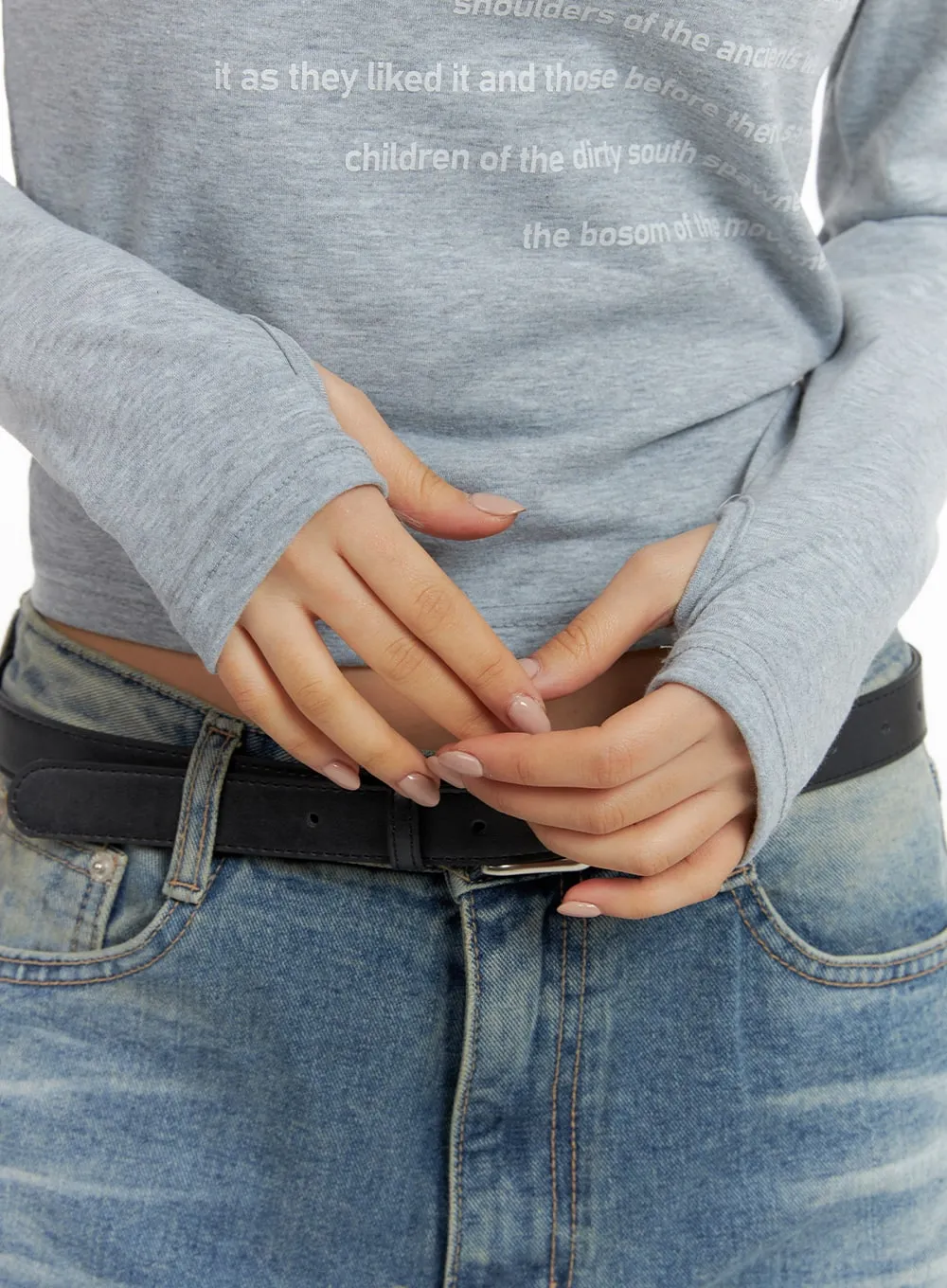 Lettering Hooded Crop Tee CF419 sold by Lewkin product image thumbnail 4