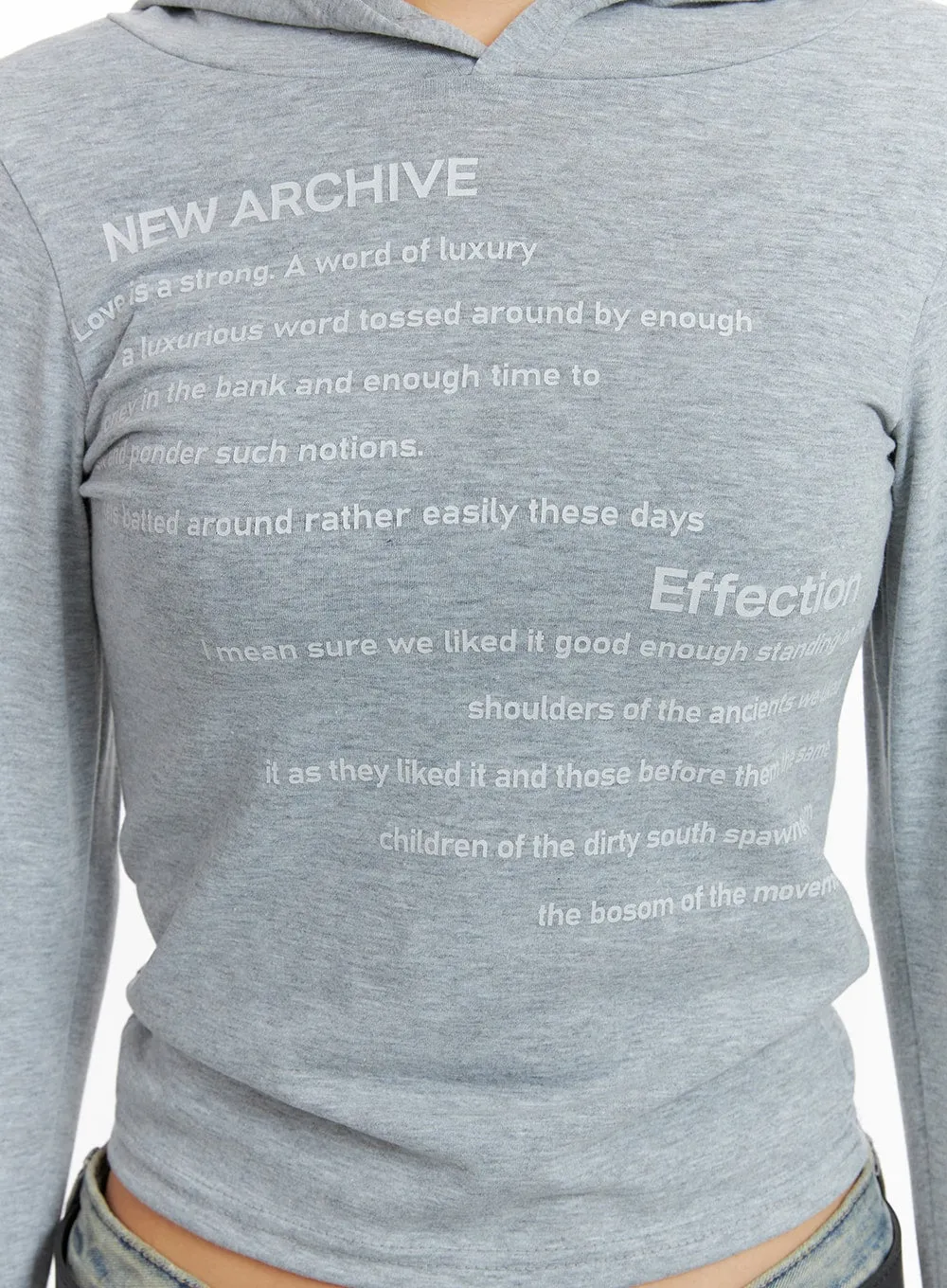 Lettering Hooded Crop Tee CF419 sold by Lewkin product image thumbnail 2