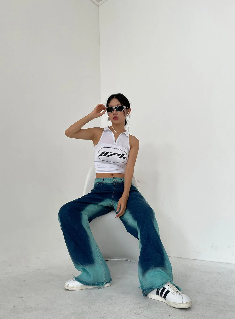 Vintage Painting Wide Pants CU27 sold by Lewkin product image thumbnail 2