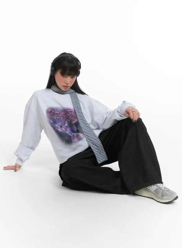 Mid Waist Banding Solid Straight Pants IJ411 sold by Lewkin