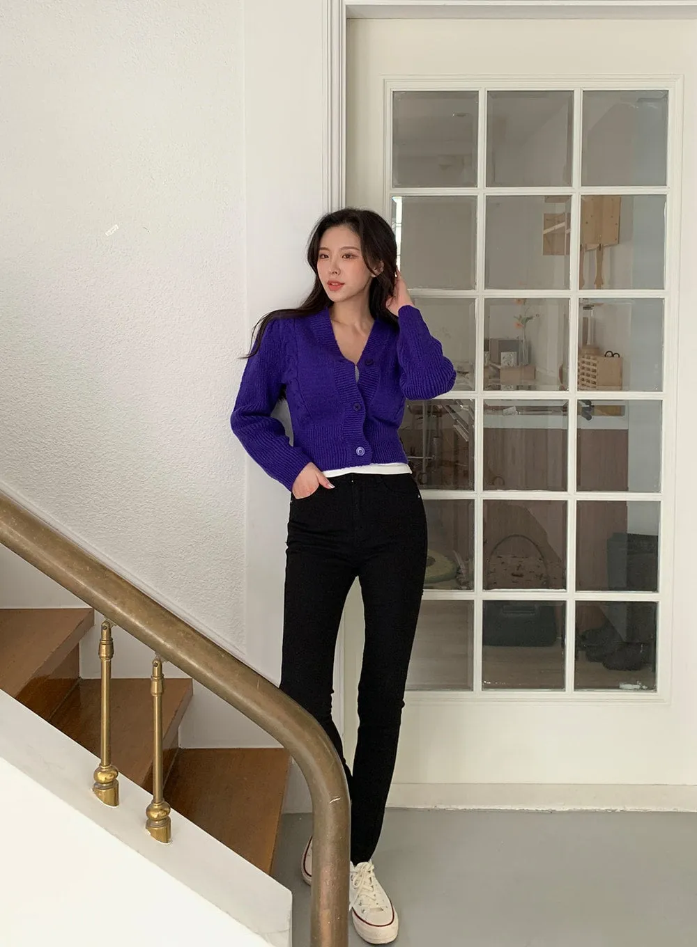 High Waist Cotton Skinny Pants J31 sold by Lewkin product image thumbnail 4