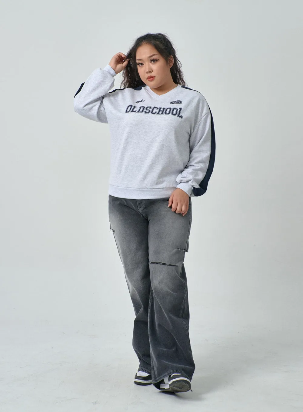 Plus Cut Out Detail Wash Black Jeans IF317 sold by Lewkin product image thumbnail 5