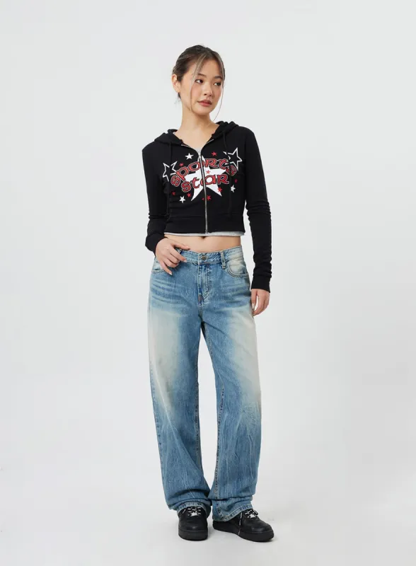 Low Rise Light Washed Jeans CF317 sold by Lewkin