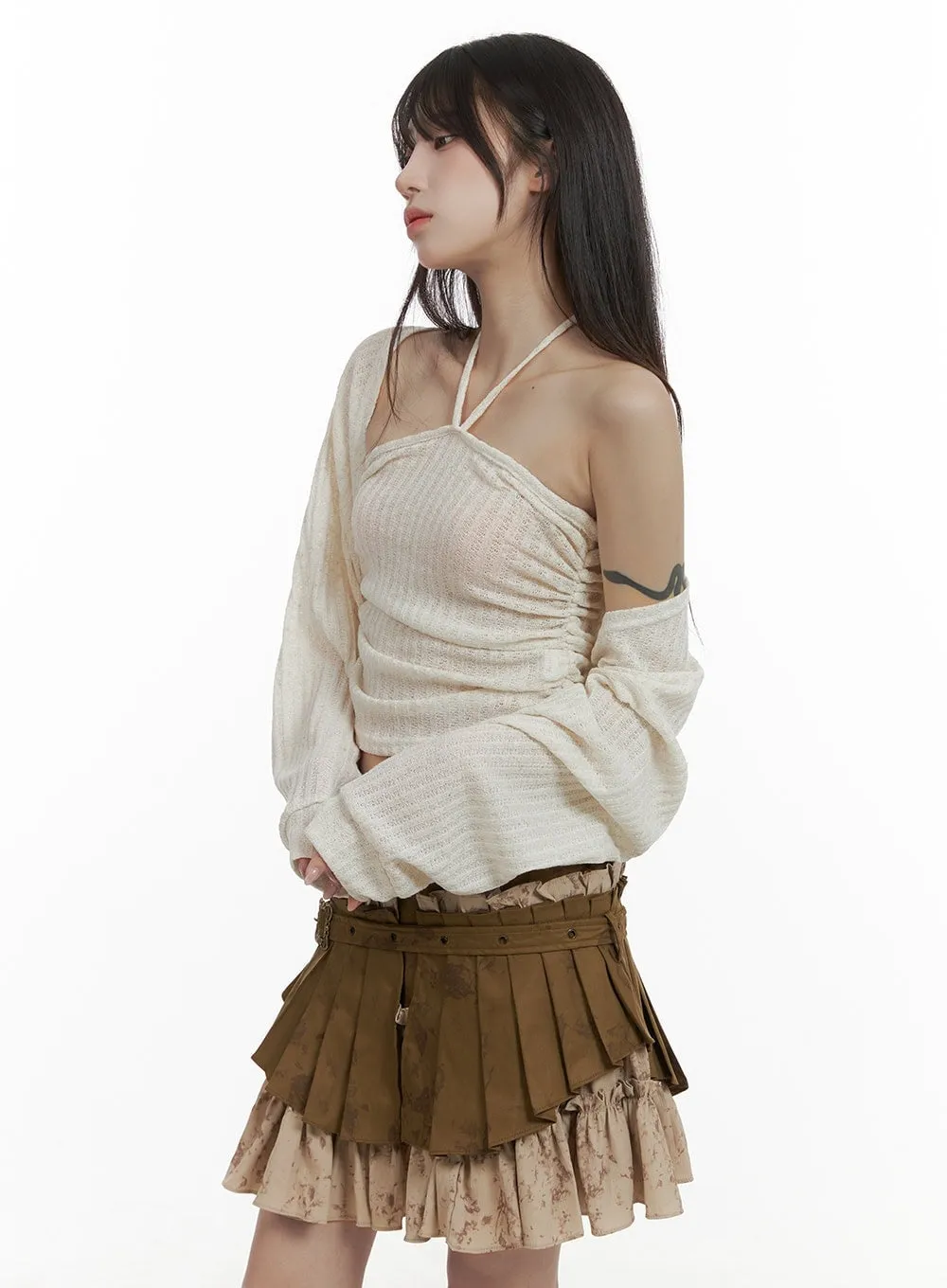 Shirred Halter and Bolero Cardigan Set CA426 sold by Lewkin product image thumbnail 5