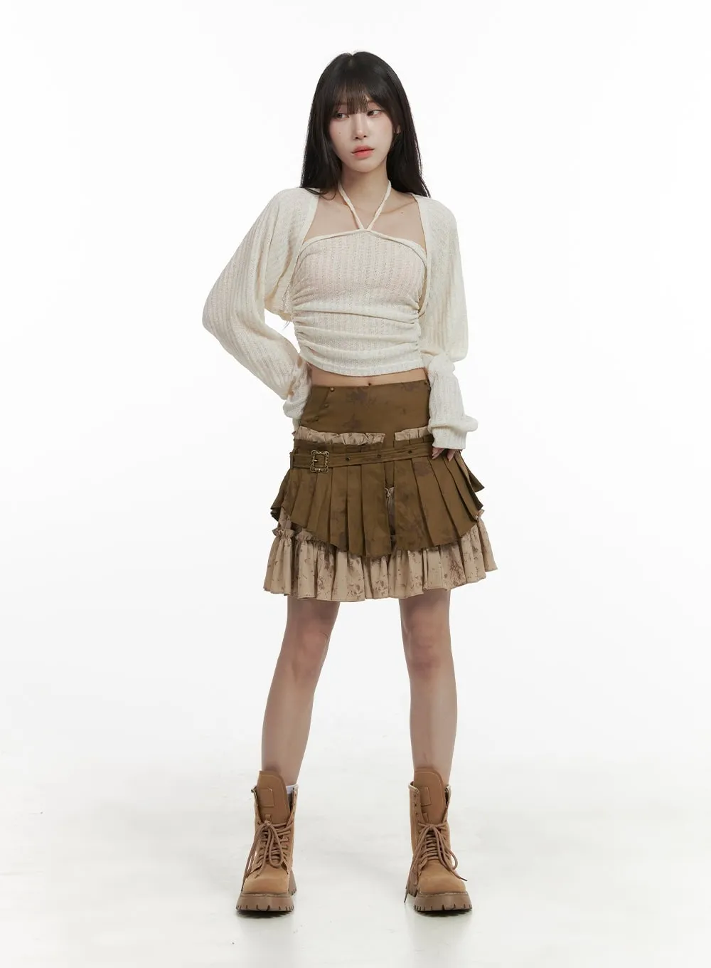 Shirred Halter and Bolero Cardigan Set CA426 sold by Lewkin product image thumbnail 2