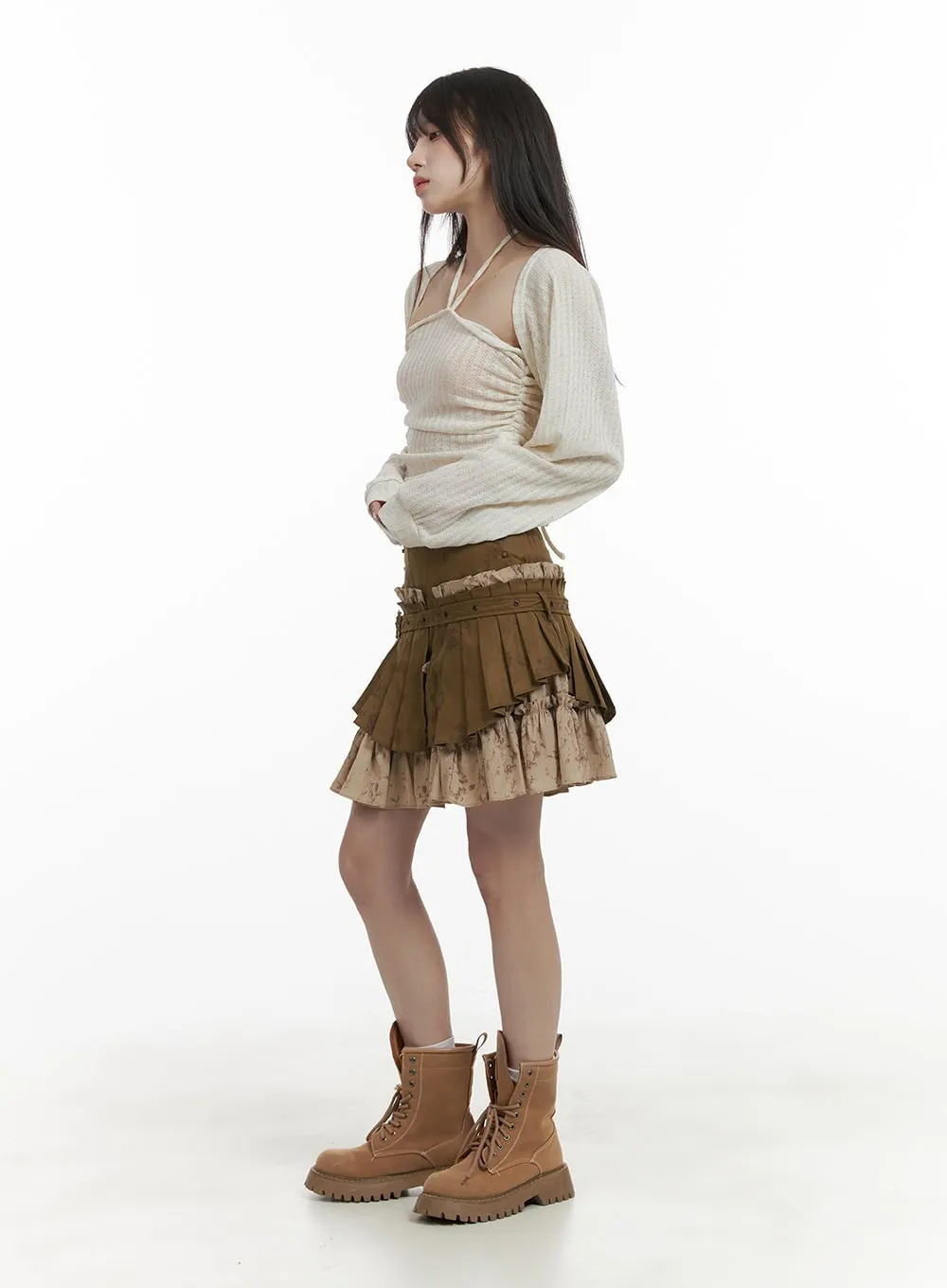 Shirred Halter and Bolero Cardigan Set CA426 sold by Lewkin product image thumbnail 3