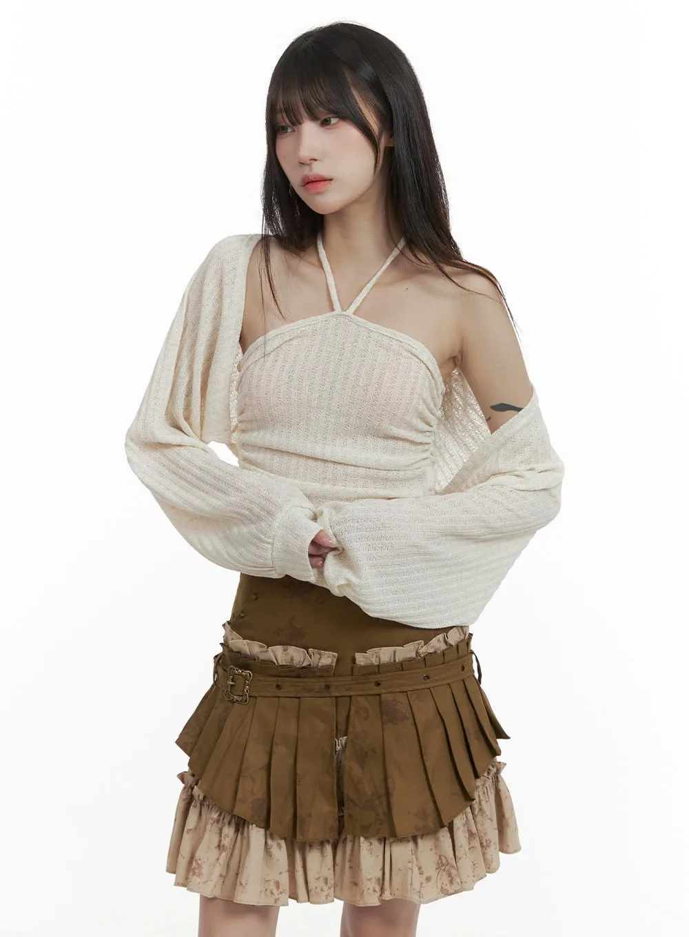 Shirred Halter and Bolero Cardigan Set CA426 sold by Lewkin product image thumbnail 4