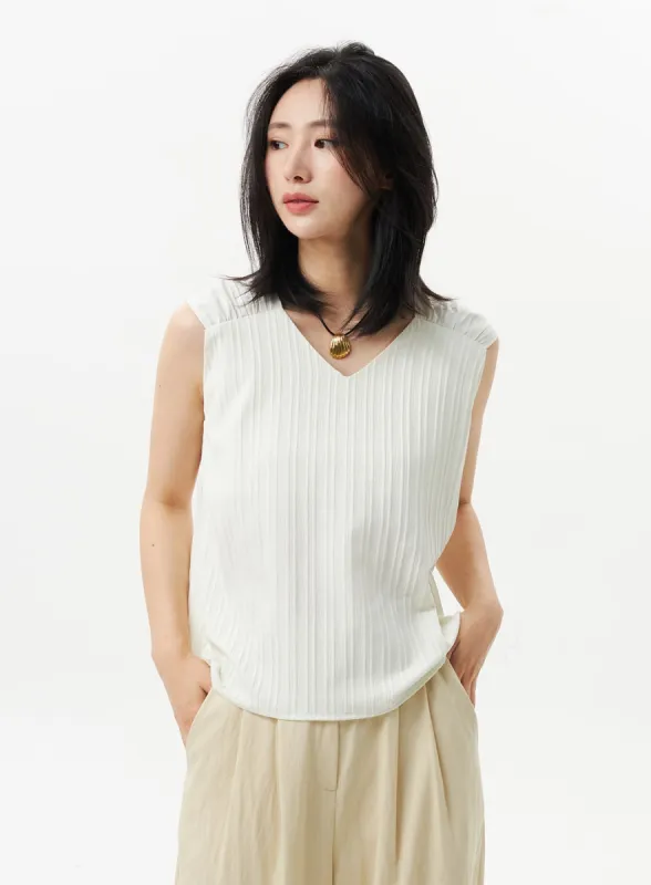 V-Neck Sleeveless Blouse OL312 sold by Lewkin