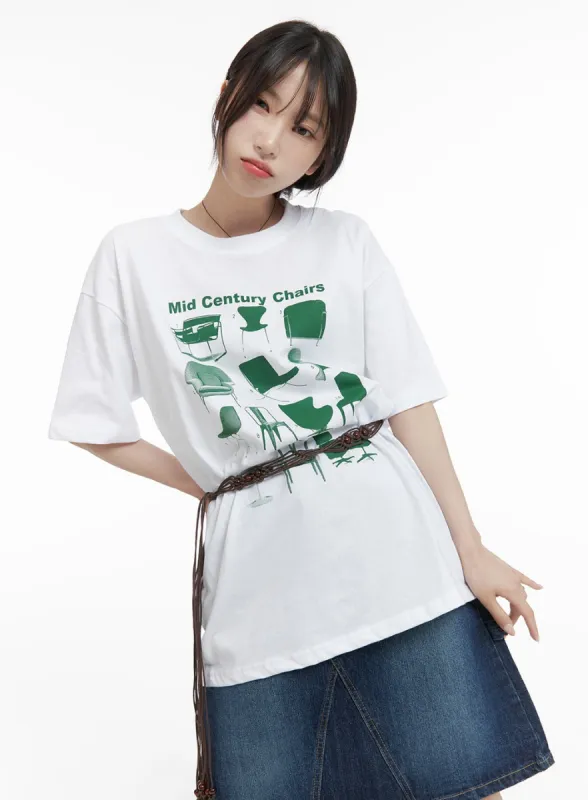 Oversized Graphic Top CA404 sold by Lewkin
