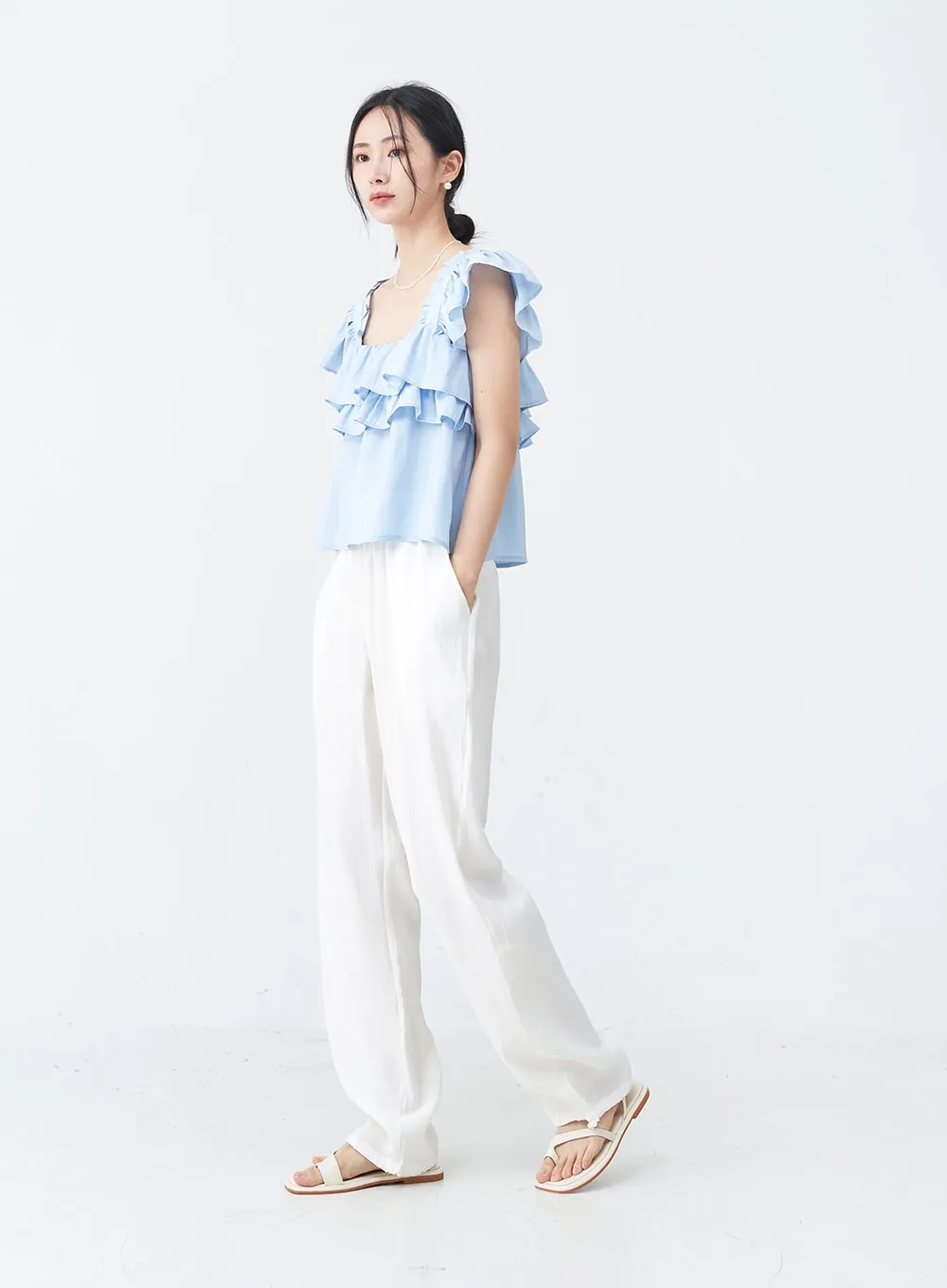 Summer Long Wide Jogger Pants OU28 sold by Lewkin product image thumbnail 2