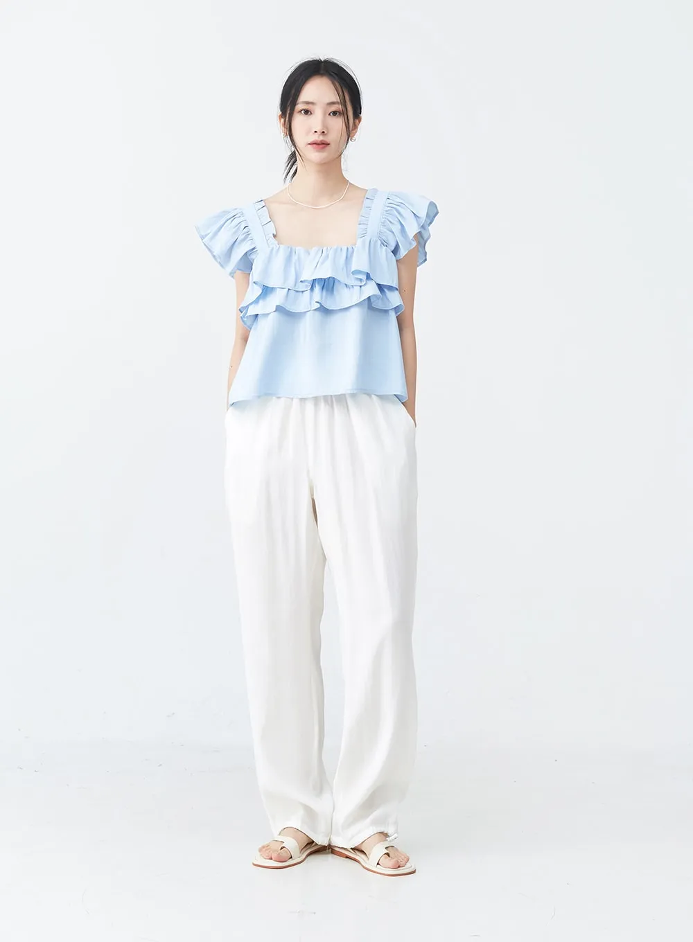 Summer Long Wide Jogger Pants OU28 sold by Lewkin product image thumbnail 4