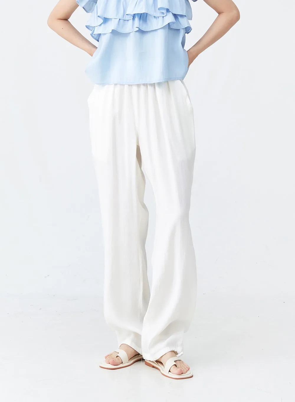 Summer Long Wide Jogger Pants OU28 sold by Lewkin product image thumbnail 3