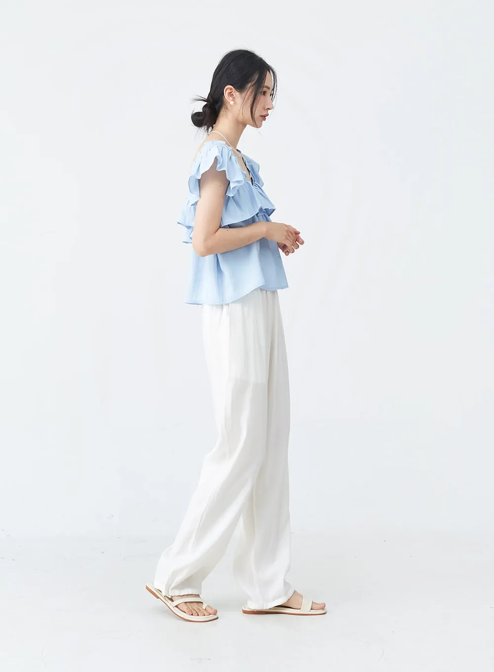 Summer Long Wide Jogger Pants OU28 sold by Lewkin product image thumbnail 5