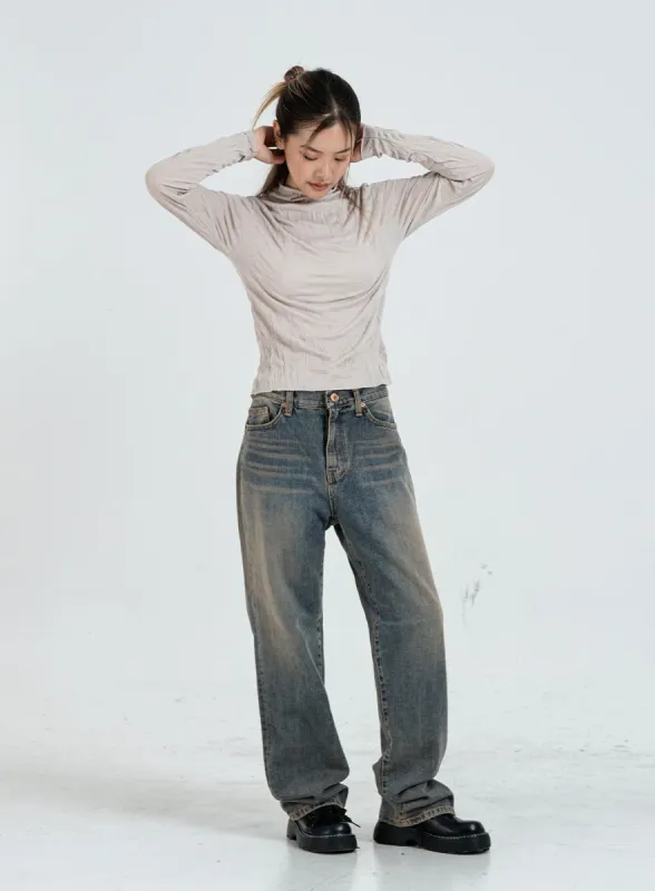 Vintage Washing Wide Pants Unisex CO11 sold by Lewkin