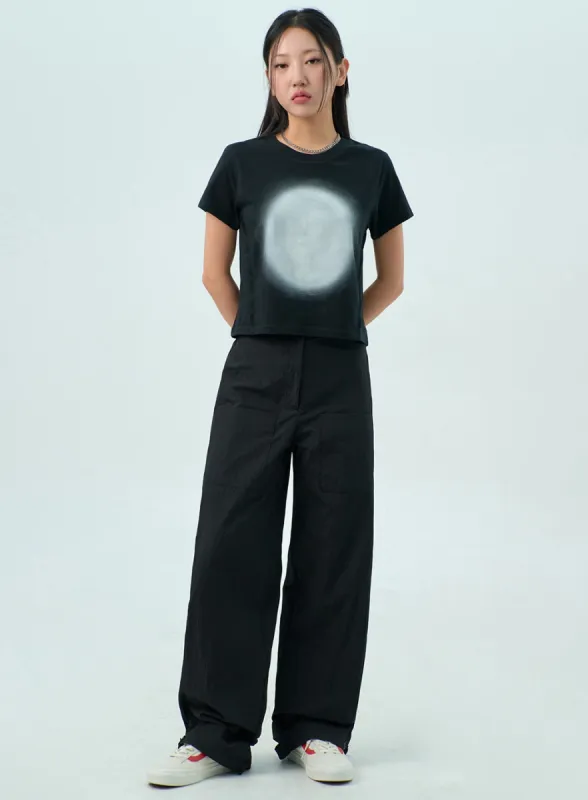 Nylon Wide Pants CY330 sold by Lewkin