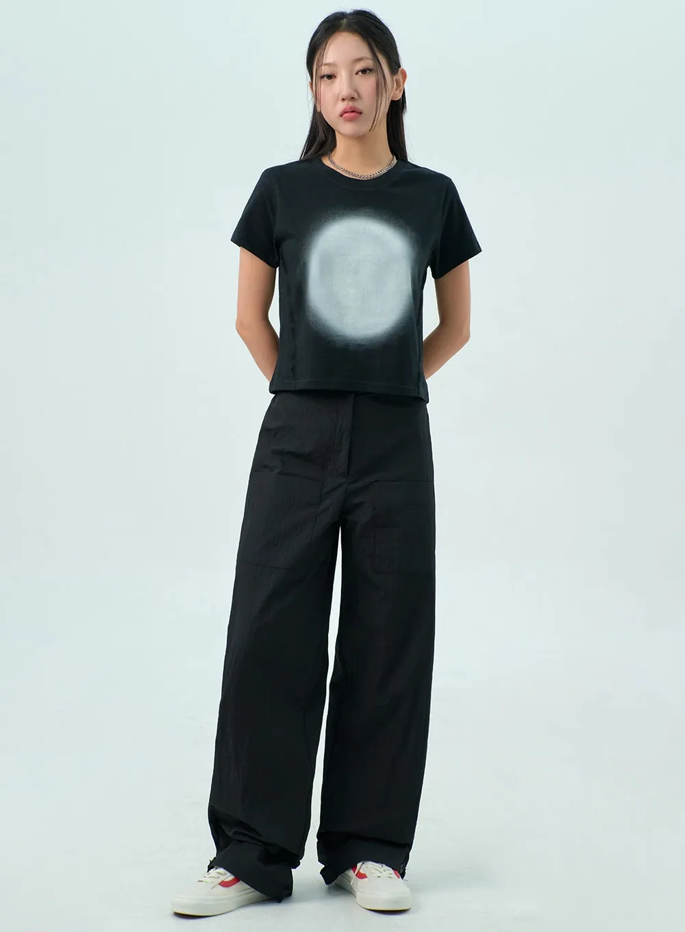 Nylon Wide Pants CY330 sold by Lewkin