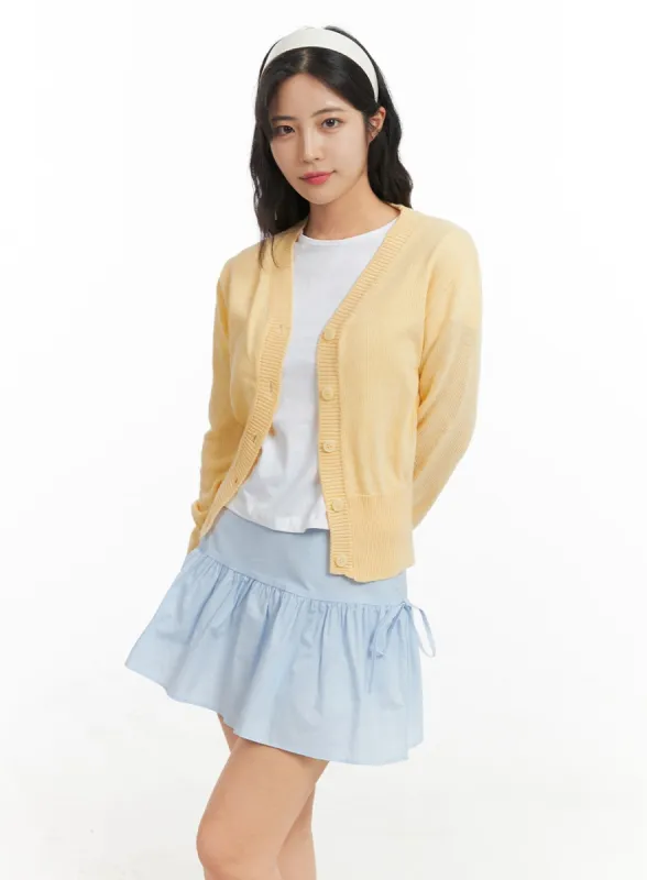 V-Neck Knit Cardigan OM427 sold by Lewkin