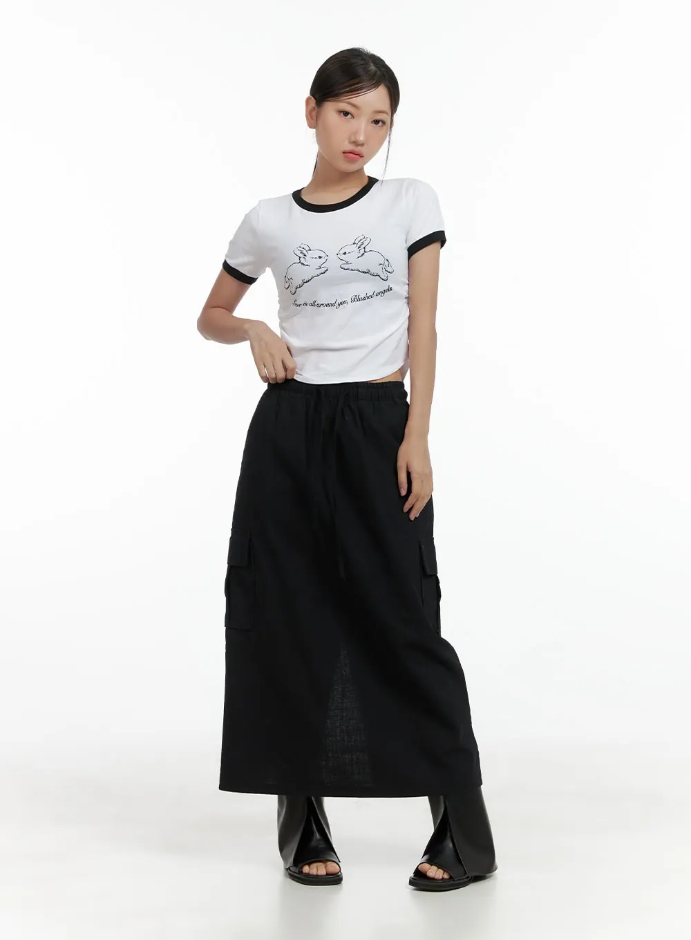 Cargo Linen Maxi Skirt CL417 sold by Lewkin product image thumbnail 2