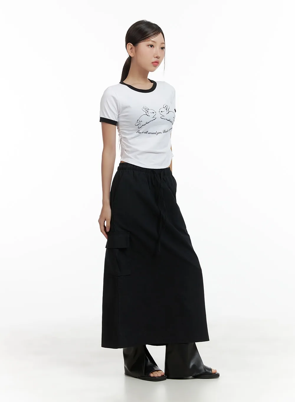 Cargo Linen Maxi Skirt CL417 sold by Lewkin product image thumbnail 5