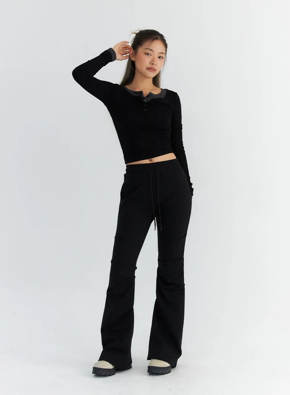 Pintuck Bootcut Jeans CO313 sold by Lewkin product image thumbnail 4