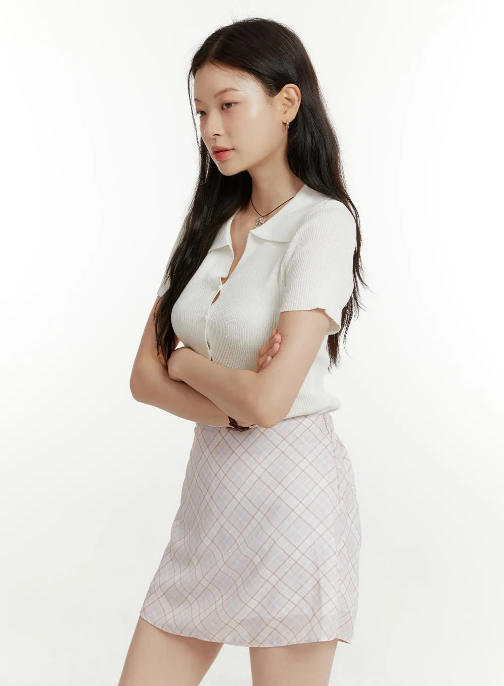 Collar Buttoned Short Sleeve Cardigan OU419 sold by Lewkin product image thumbnail 5