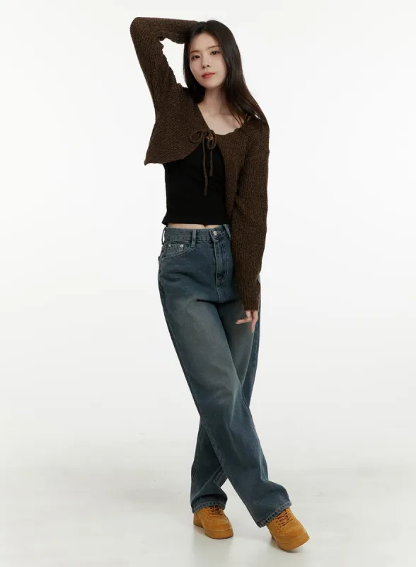 Washed Straight Jeans OA405 sold by Lewkin