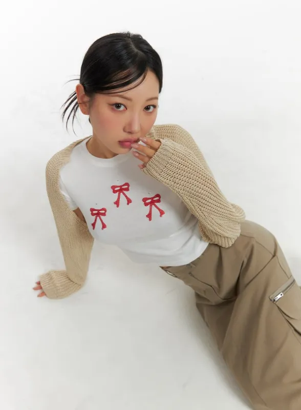 Waffle Knit Bolero Top CM422 sold by Lewkin