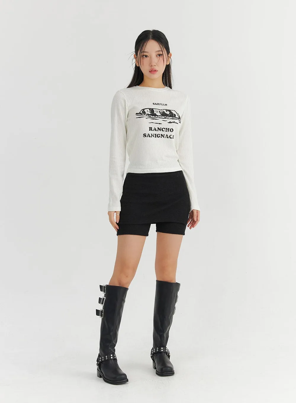 Ribbed Skorts CO325 sold by Lewkin product image thumbnail 4