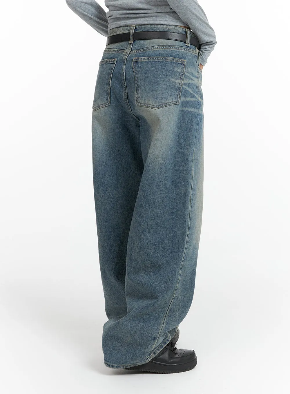 Washed Denim Wide-Leg Jeans CF419 sold by Lewkin product image thumbnail 5